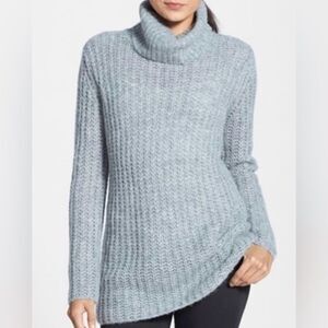 Trouve Grey Knit Cowl Neck Wool Sweater. Size Medium.